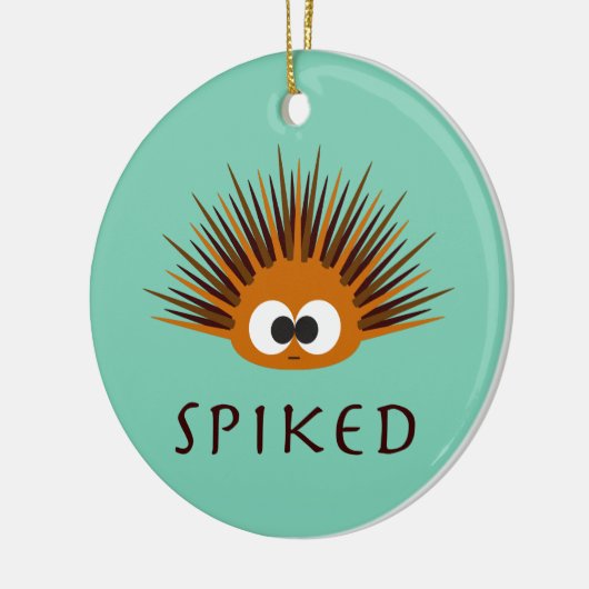 Cute Spiked Oranje Zee Urchin Keramisch Ornament (Links)