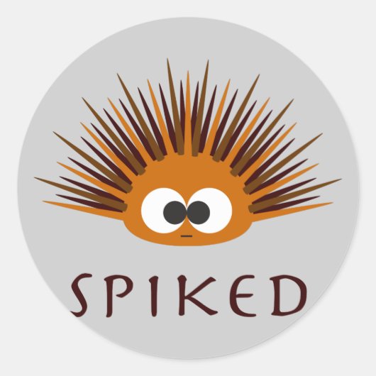 Cute Spiked Oranje Zee Urchin Ronde Sticker (Voorkant)