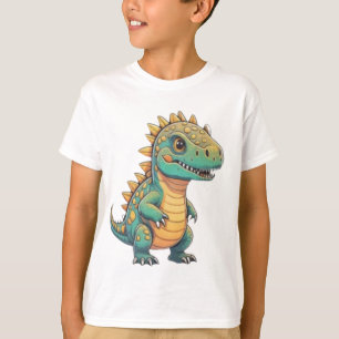 Cute Spiky Green T-Rex Dinosaur Kids T-Shirt