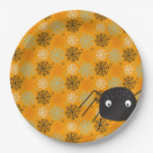 Cute spin and spider web pattered Halloween Papieren Bordje (Voorkant)