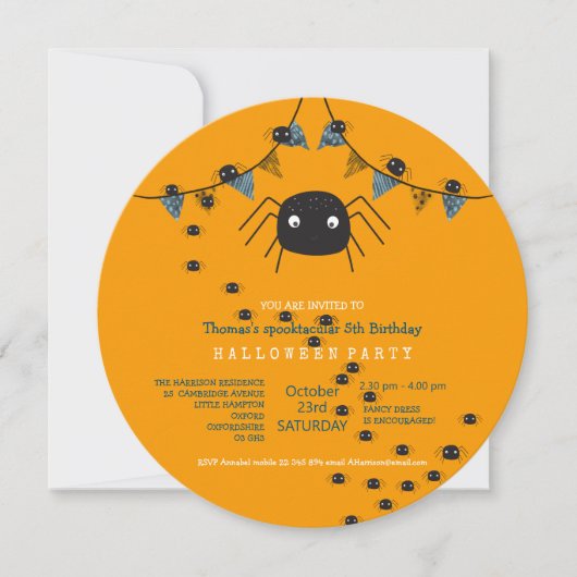 Cute spin Children's Party Kaart (Voorkant)