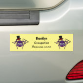 Cute spin in bovenste hoed cartoon bumpersticker (Op auto)
