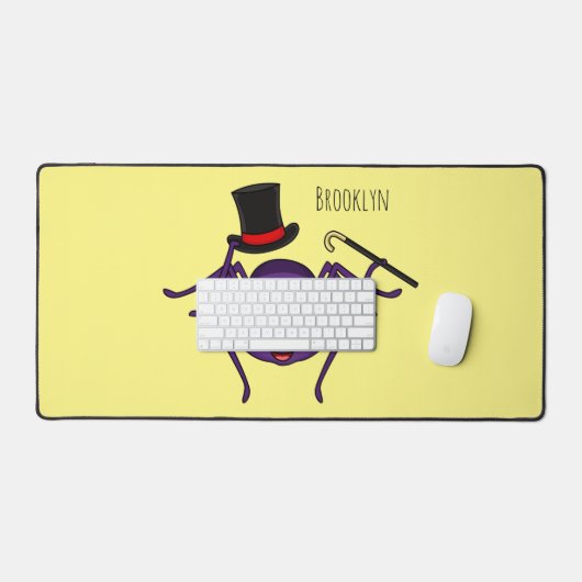 Cute spin in bovenste hoed cartoon bureaumat (Keyboard & Muis)