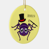 Cute spin in bovenste hoed cartoon keramisch ornament (Rechts)