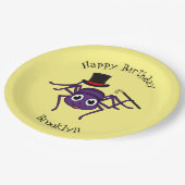 Cute spin in bovenste hoed cartoon papieren bordje (Gekanteld)