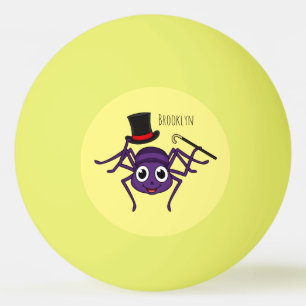 Cute spin in bovenste hoed cartoon pingpongbal