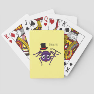 Cute spin in bovenste hoed cartoon pokerkaarten