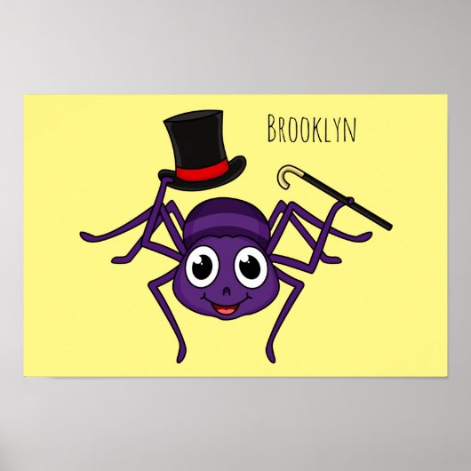 Cute spin in bovenste hoed cartoon poster (Voorkant)