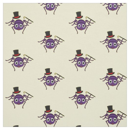 Cute spin in bovenste hoed cartoon stof (Swatch)