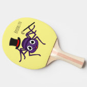 Cute spin in bovenste hoed cartoon tafeltennisbatje (Zijkant)