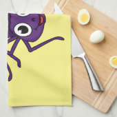 Cute spin in bovenste hoed cartoon theedoek (Quarter Fold)