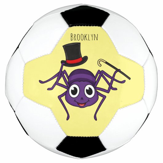 Cute spin in bovenste hoed cartoon voetbal (Voorkant)