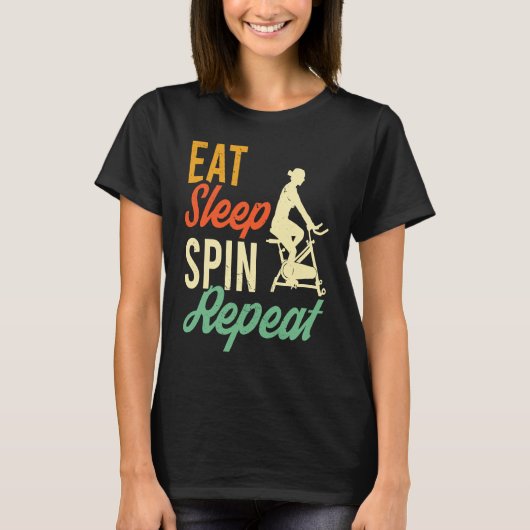 Cute Spin Instructor Spinning Cycle Bike Spinner W T-shirt (Voorkant)
