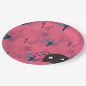 Cute spin & raspberry roze spinweb gepatterd papieren bordje (Gekanteld)