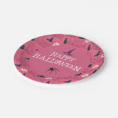 Cute spin & raspberry roze spinweb gepatterd papieren bordje (Gekanteld)