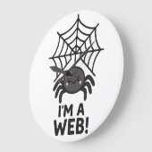 Cute Spin Sticker 🕷️✨ | Cartoon Webplezier" Grote Klok (Hoek)