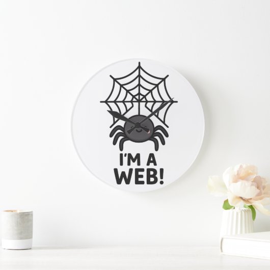 Cute Spin Sticker 🕷️✨ | Cartoon Webplezier" Grote Klok (Huis)