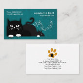Cute Spinnende katten Elegant Cyan Grunge Pet Sitt Visitekaartje (Voorkant / Achterkant)