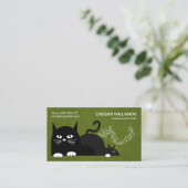 Cute Spinnende katten Green Lawn Pet Sitter Visitekaartje (Staand voorkant)
