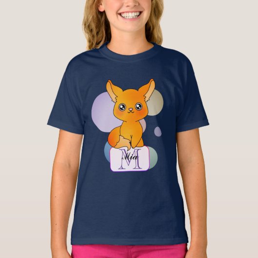 Cute Spirit Fox met Circle Halos T-shirt (Voorkant)