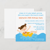 Cute splash girl-uitnodiging kaart (Voorkant / Achterkant)