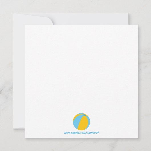 Cute splash girl-uitnodiging kaart (Achterkant)