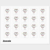 Cute Splendid Purple Shades Floral Valentine's Day Vierkante Sticker (Vel)
