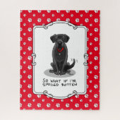 Cute Spoiled Rotten Black Labrador Retriever Dog Legpuzzel (Verticaal)