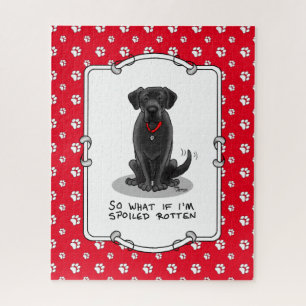 Cute Spoiled Rotten Black Labrador Retriever Dog Legpuzzel