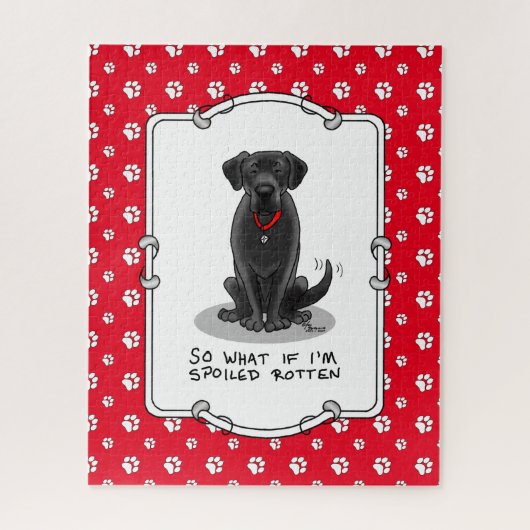 Cute Spoiled Rotten Black Labrador Retriever Dog Legpuzzel (Verticaal)