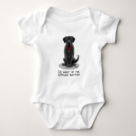 Cute Spoiled Rotten Black Labrador Retriever Dog Romper (Voorkant)