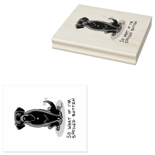 Cute Spoiled Rotten Black Labrador Retriever Dog Rubberstempel (Gestempeld)