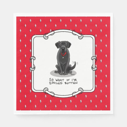 Cute Spoiled Rotten Black Labrador Retriever Dog Servet (Voorkant)