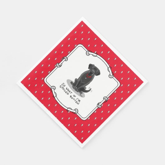 Cute Spoiled Rotten Black Labrador Retriever Dog Servet (Hoek)