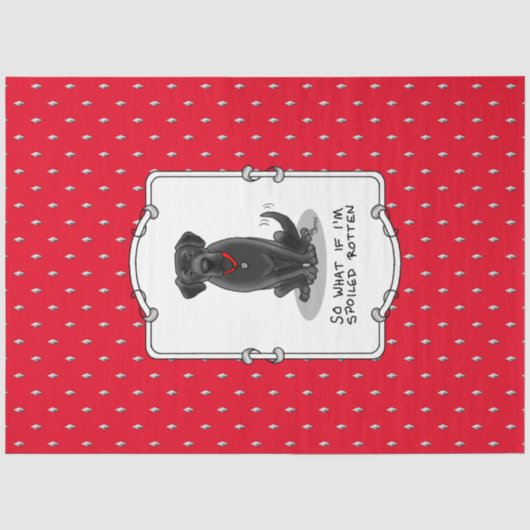 Cute Spoiled Rotten Black Labrador Retriever Dog Tissuepapier (Voorkant)