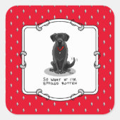 Cute Spoiled Rotten Black Labrador Retriever Dog Vierkante Sticker (Voorkant)