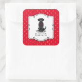 Cute Spoiled Rotten Black Labrador Retriever Dog Vierkante Sticker (Tas)