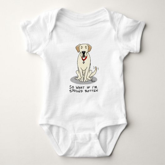 Cute Spoiled Rotten Yellow Labrador Retriever Dog Romper (Voorkant)