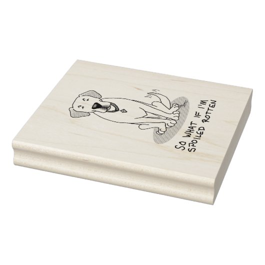Cute Spoiled Rotten Yellow Labrador Retriever Dog Rubberstempel (Stempel)