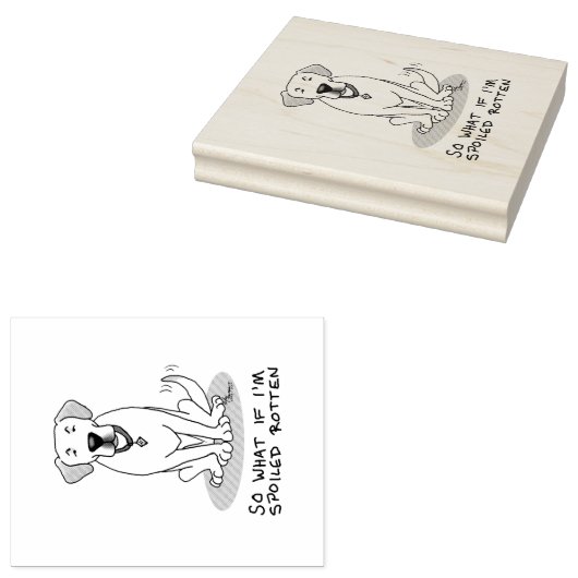 Cute Spoiled Rotten Yellow Labrador Retriever Dog Rubberstempel (Gestempeld)