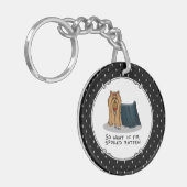 Cute Spoiled Rotten Yorkshire Terrier (Yorkie) Sleutelhanger (Voorkant Links)