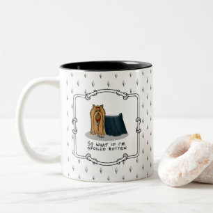Cute Spoiled Rotten Yorkshire Terrier (Yorkie) Tweekleurige Koffiemok