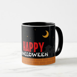 Cute spook die 's nachts op straat rondzwerft mok