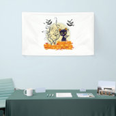 Cute spook met halloween snoep spandoek (Beurs)