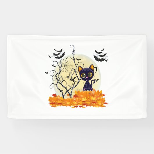 Cute spook met halloween snoep spandoek (Horizontaal)