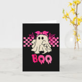 Cute spook met strik Boo Halloween voor meisjes ki Kaart (Gele Bloem)