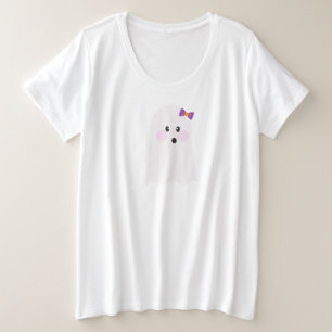 Cute spook met strik kostuum feestje grote maat t-shirt