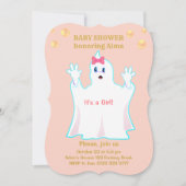 Cute spook-uitnodiging voor babyfeestje kaart (Voorkant)