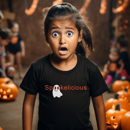 Cute Spookelicious Eye Glasses glimlend Ghost T-shirt