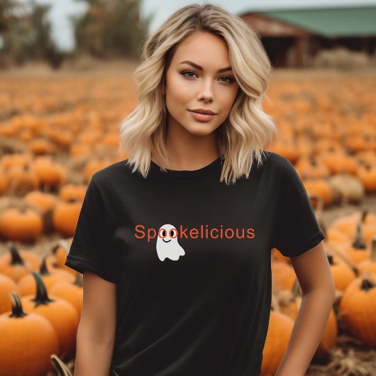 Cute Spookelicious Eye Glasses glimlend Ghost T-shirt